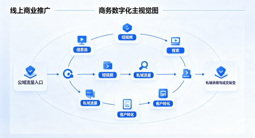 从江县线上商业推广怎么做？全域流量闭环搭建与低成本转化实战指南